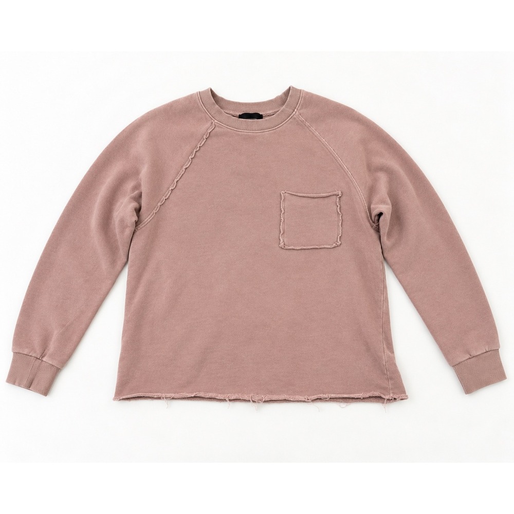 BDG Urban Outfitters Mauve Pink Raw Hem Pocket Sweatshirt Large L-G Cotton
